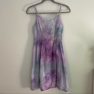 Hand Tie-dyed Old Navy Cami mini fit'n'flare dress